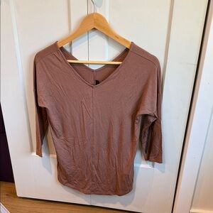 Women's Brown V-Neck Top